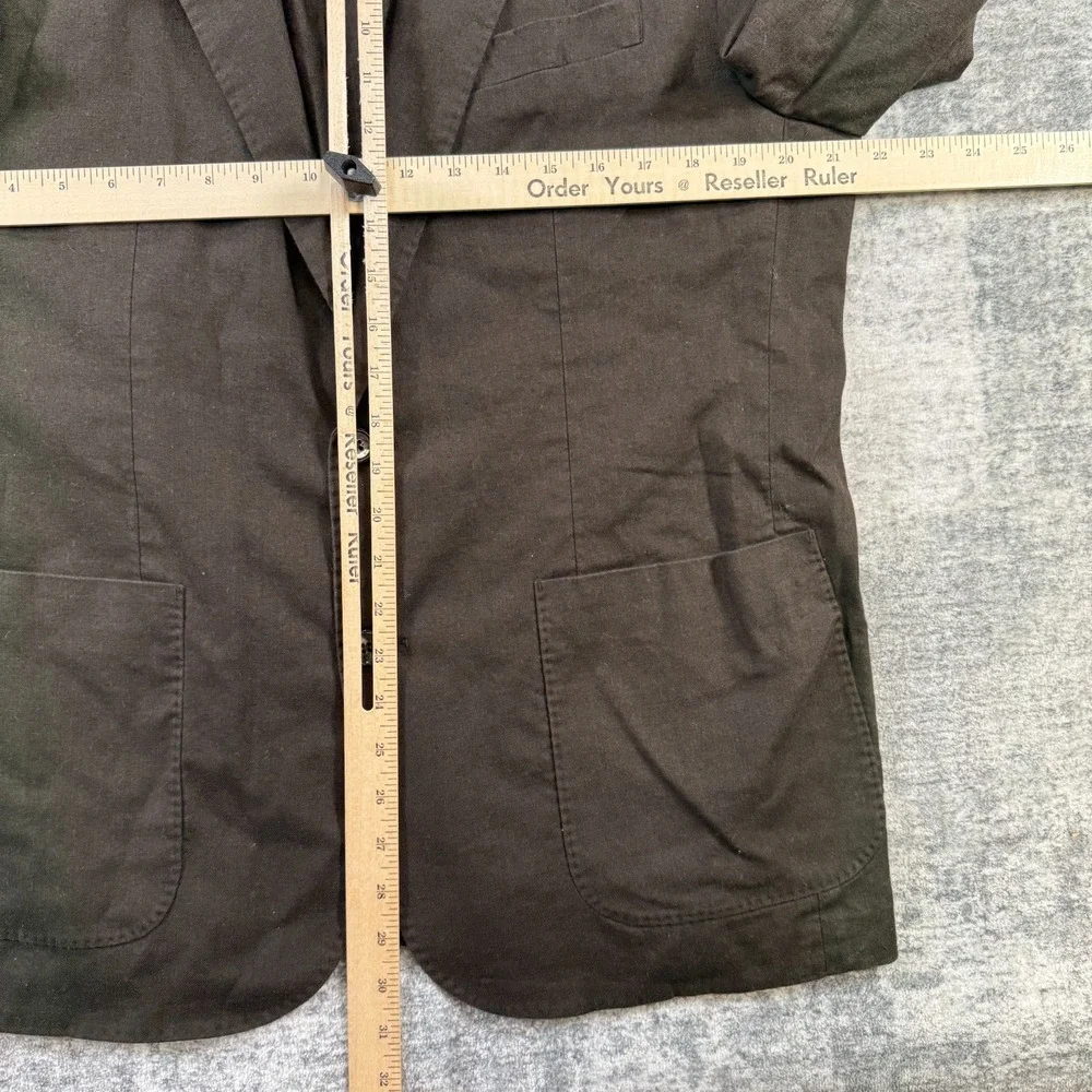 J Crew Blazer Mens Large Chocolate Suit Jacket Hemp Cotton Unstructured Casual